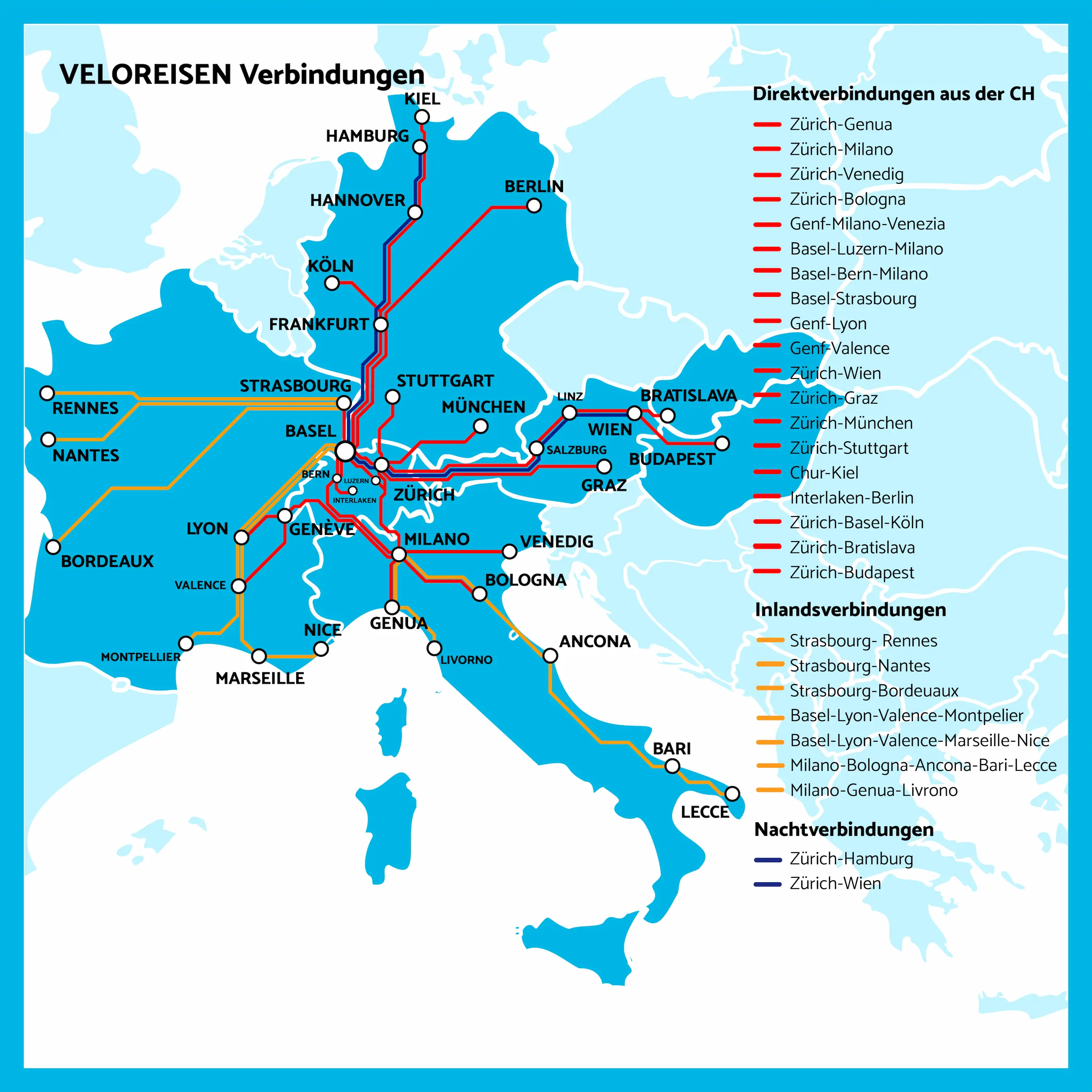 Veloreisen   Verbindungen